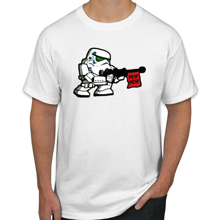 Star Trooper Wars Stormtrooper PEW! PEW! White T-Shirt