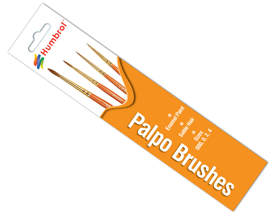 Humbrol Hornby Palpo Brush Pack - Size 000/0/2/4 - AG4250 Model Making Crafts Cosplay Painting