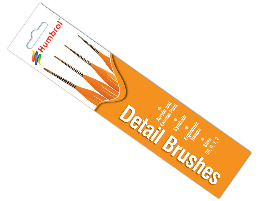 Humbrol Hornby Detail Brush Pack 00,0,1,2 - AG4301 Model Making Crafts Cosplay Painting
