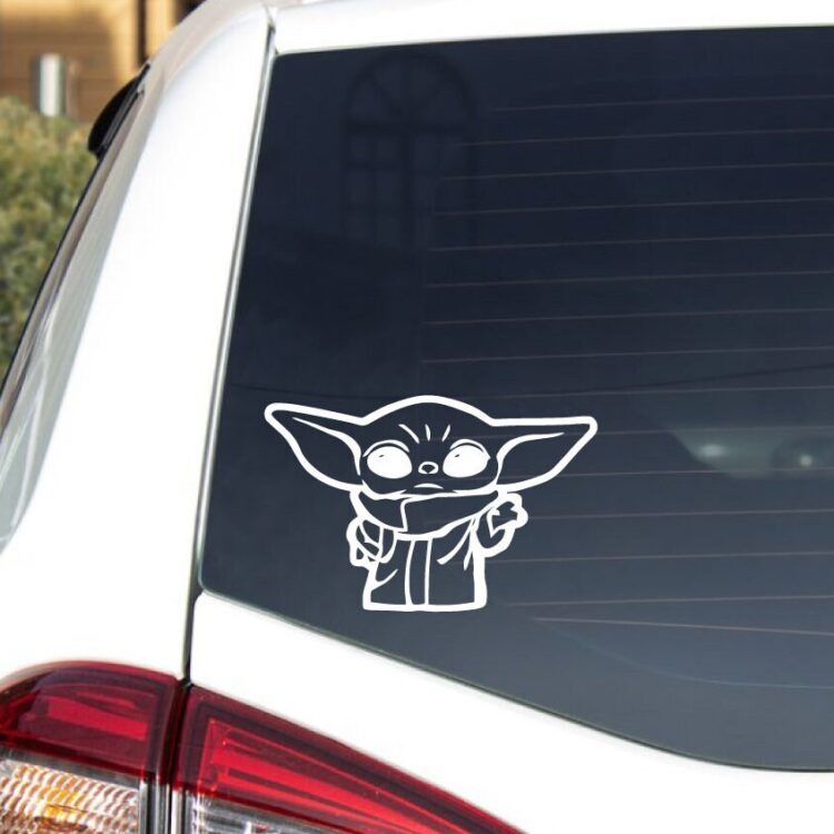 Star Trooper Wars Grogu The Child Plotted 6 inch Window Water Proof Sticker Decal Unique Hand Made   Mandalorian