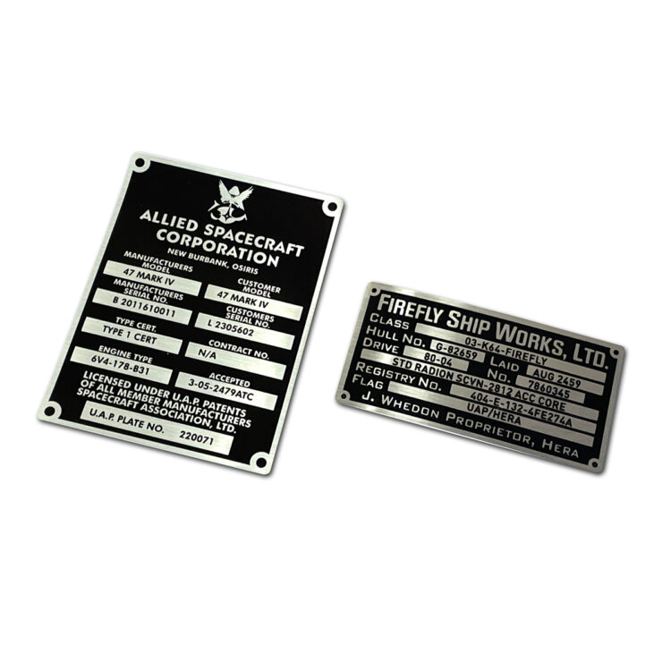 Firefly Serenity Builder's Plaques Sticker Set Cosplay Movie Prop Reproduction