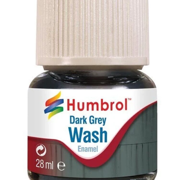 Humbrol Enamel Weathering Wash Dark Grey 28ml model making arts crafts supplies