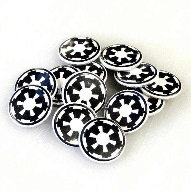 Star Trooper Wars Imperial Cog Logo Button Sci Fi Flare