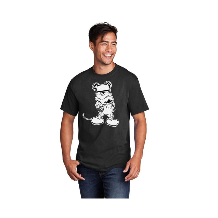 Star Trooper Wars  Mickey Stormtrooper Mouse Mash-Up Black or White Cotton T-Shirt Novelty Fashion Magical Kingdom Funny Novelty