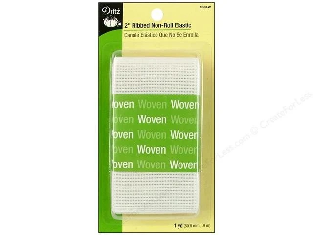 Super Heavy Duty Elastic Rib No Roll 2" Inch White 1yd Sewing Supply Cosplay Costuming Notion