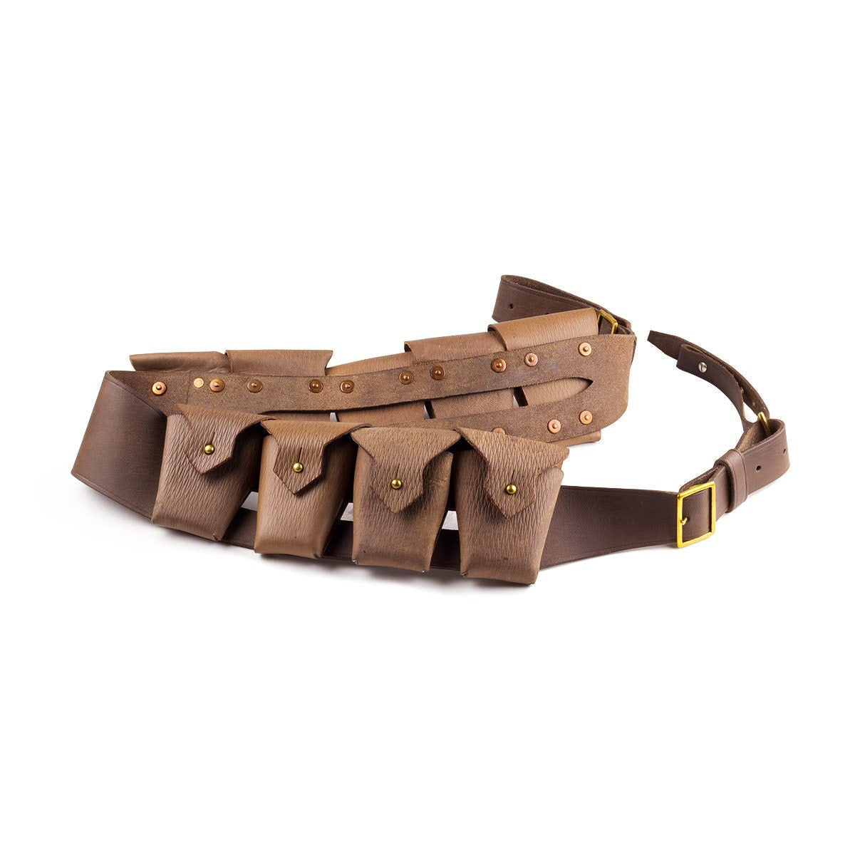 UK 1903 Pattern Leather Cavalry 9-Pocket Bandolier Star Trooper Wars Tusken Raider Armor Cosplay Costuming Sci-Fi 501st Sand People - Image 3