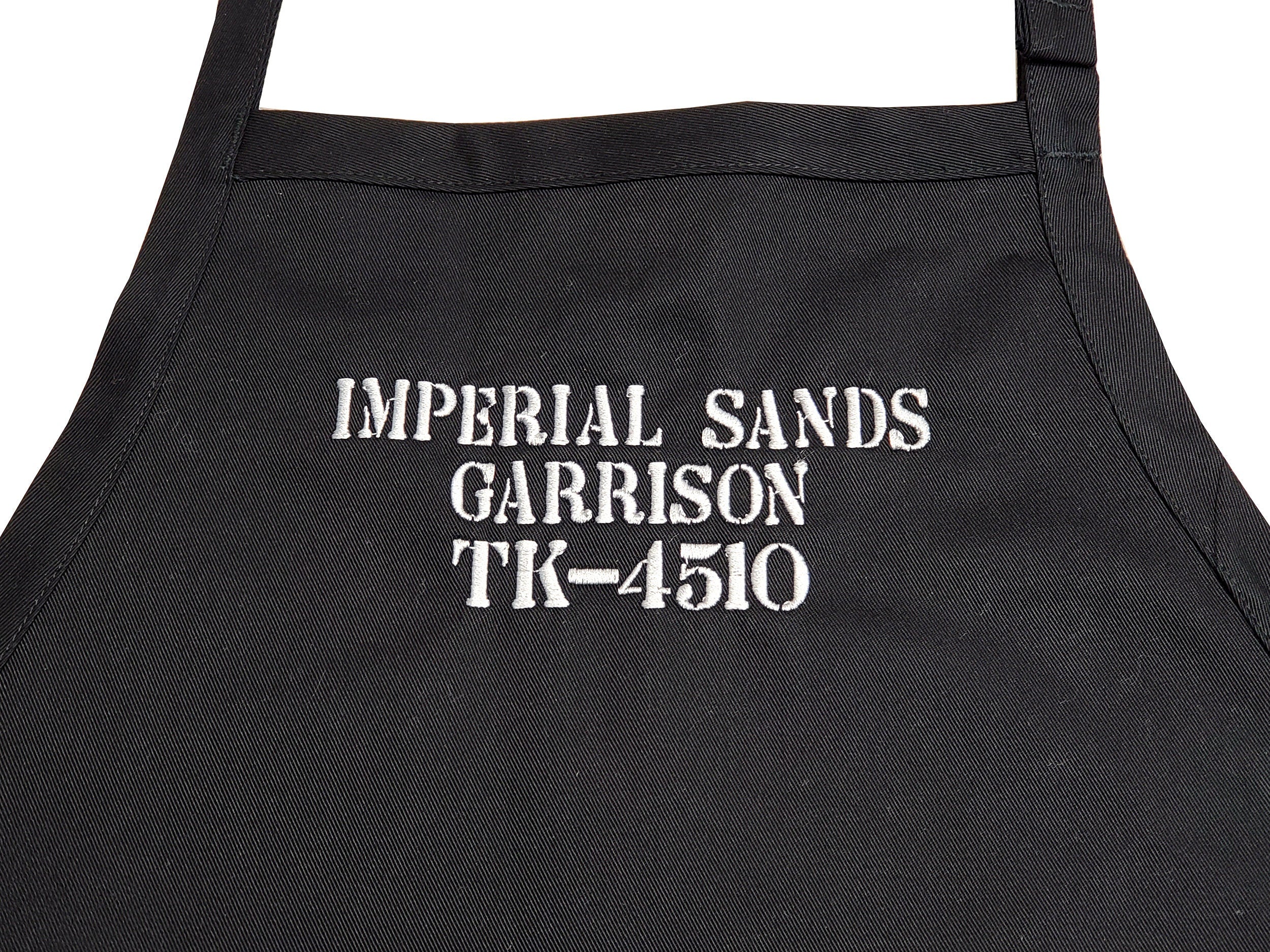 Extra-long apron offers protection from stains.