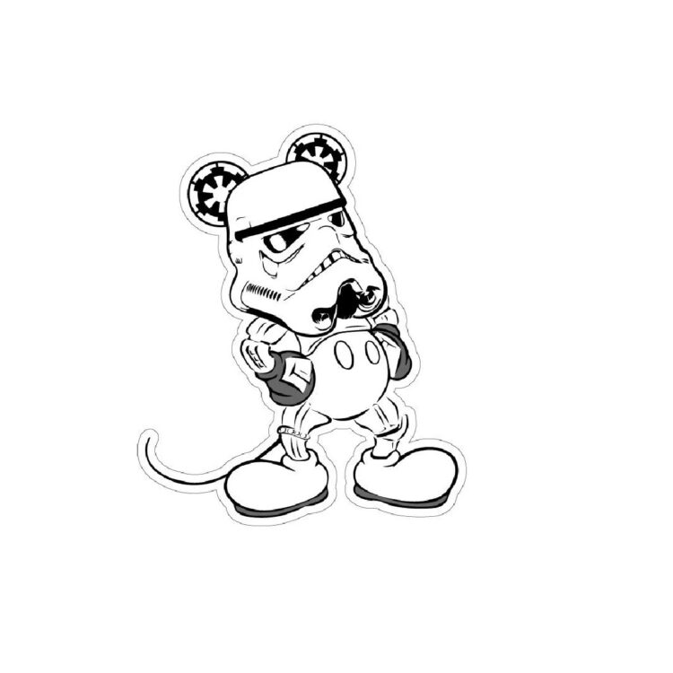 Star Trooper Wars  Mickey Stormtrooper Mouse Mash-Up Window Sticker Decal Unique Novelty Fashion Magical Kingdom Funny Novelty