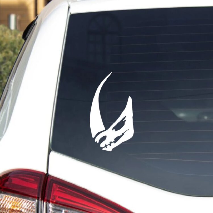 Star Trooper Wars  Mud Horn 6 inch Tall Window Water Proof Sticker Decal Unique Hand Made   Mandalorian