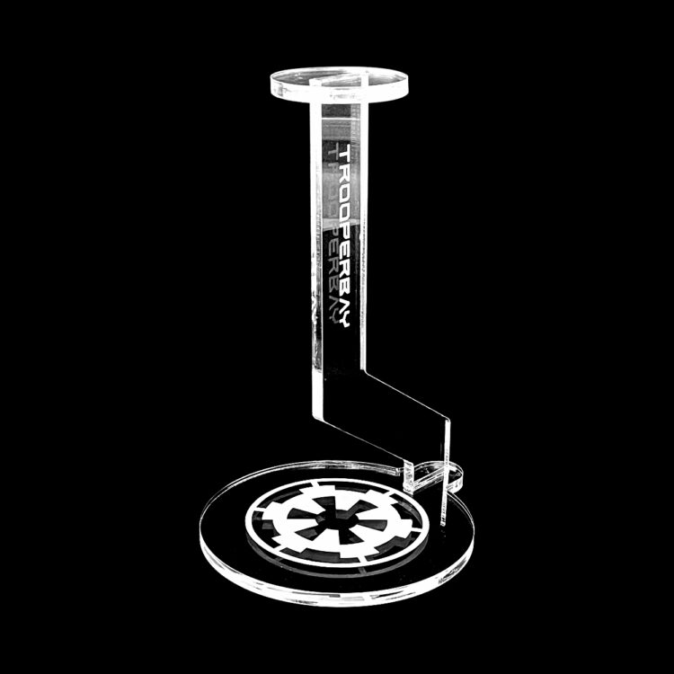 Trooperbay Custom 15 Inch Tall Heavy Duty Acrylic Helmet Movie Special Effects Prop Stand Display Sci Fi Collectors and Military Costume Cosplay