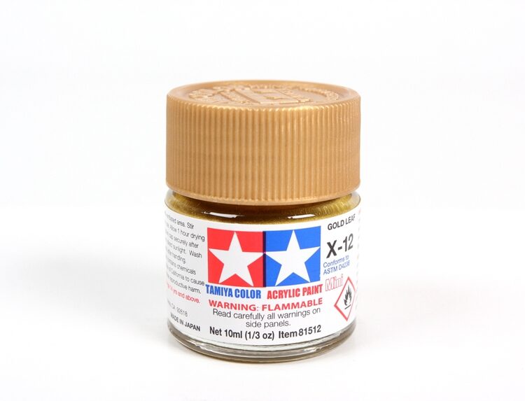 TAMIYA ACRYLIC MINI X-12 GOLD LEAF 10Ml BOTTLE MODELING HOBBY CRAFT PAINT COSPLAY