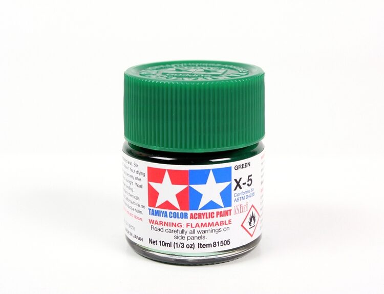 TAMIYA ACRYLIC MINI X-5 GREEN 10Ml BOTTLE MODELING HOBBY CRAFT PAINT COSPLAY