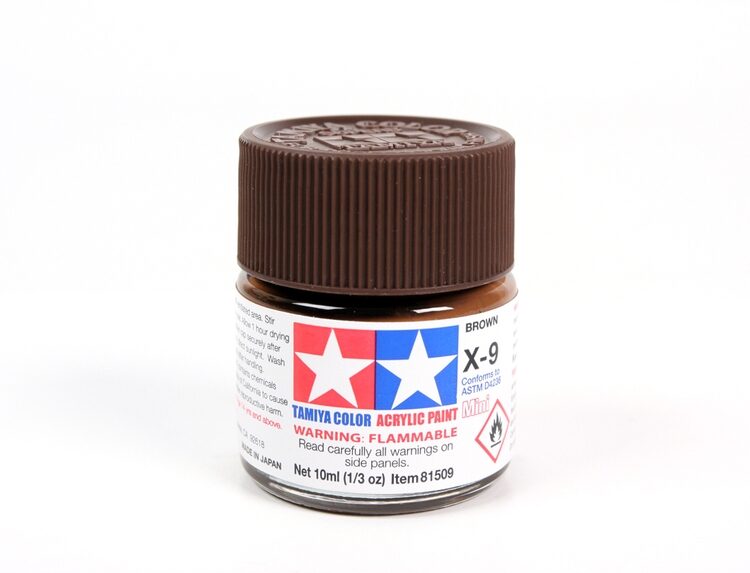TAMIYA ACRYLIC MINI X-9 BROWN 10Ml BOTTLE MODELING HOBBY CRAFT PAINT COSPLAY
