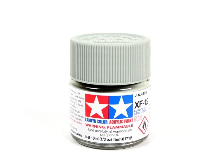 TAMIYA ACRYLIC MINI XF-12 J.N. GREY 10Ml BOTTLE MODELING HOBBY CRAFT PAINT COSPLAY