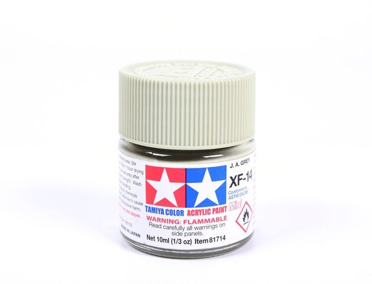 TAMIYA ACRYLIC MINI XF-14 J.A. GREY 10Ml BOTTLE MODELING HOBBY CRAFT PAINT COSPLAY