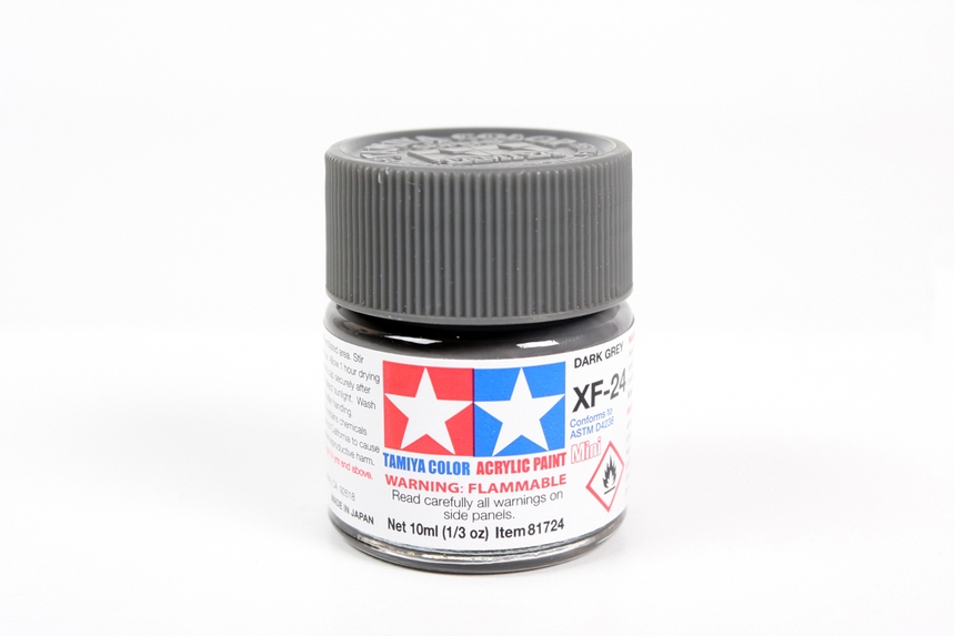 TAMIYA ACRYLIC MINI XF-24 DARK GREY 10Ml BOTTLE MODELING HOBBY CRAFT PAINT COSPLAY