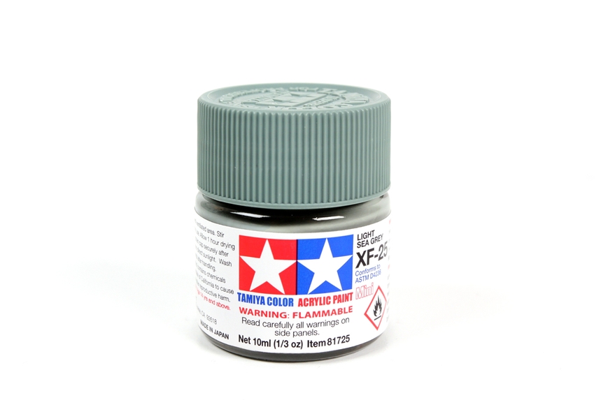 TAMIYA ACRYLIC MINI XF-25 LT. SEA GREY 10Ml BOTTLE MODELING HOBBY CRAFT PAINT COSPLAY