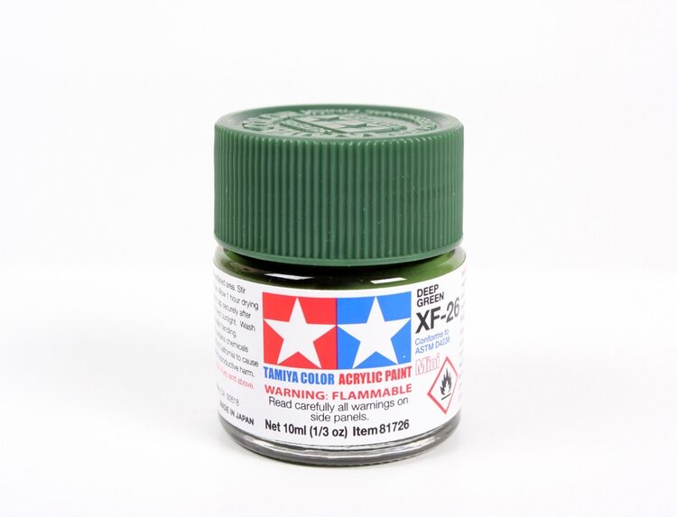TAMIYA ACRYLIC MINI XF-26 DEEP GREEN 10Ml BOTTLE MODELING HOBBY CRAFT PAINT COSPLAY