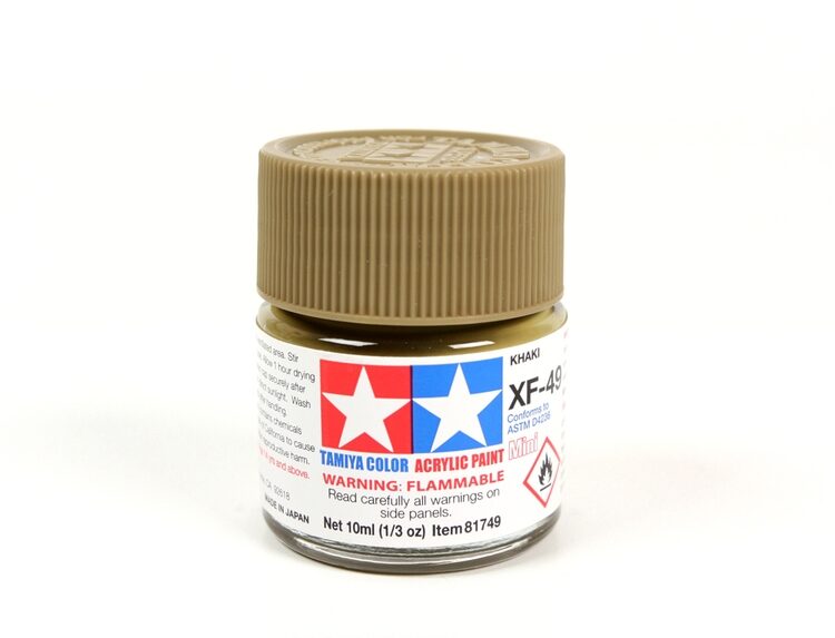 TAMIYA ACRYLIC MINI XF-49 KHAKI 10Ml BOTTLE MODELING HOBBY CRAFT PAINT COSPLAY
