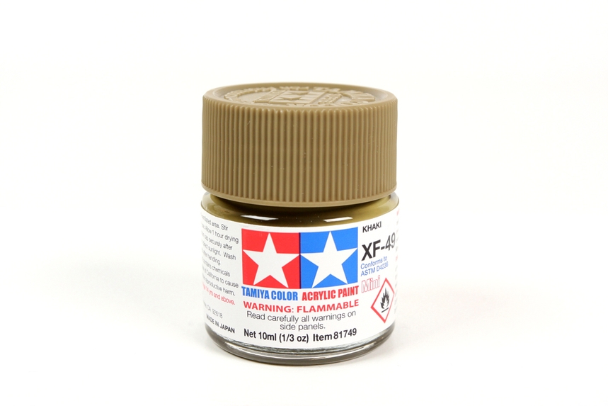 TAMIYA ACRYLIC MINI XF-49 KHAKI 10Ml BOTTLE MODELING HOBBY CRAFT PAINT COSPLAY