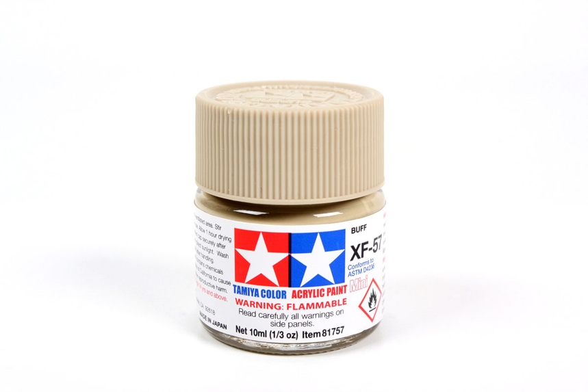 TAMIYA ACRYLIC MINI XF-57 BUFF 10Ml BOTTLE MODELING HOBBY CRAFT PAINT COSPLAY