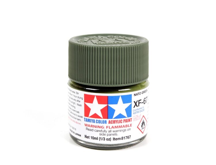 TAMIYA ACRYLIC MINI XF-67 NATO GREEN 10Ml BOTTLE MODELING HOBBY CRAFT PAINT COSPLAY