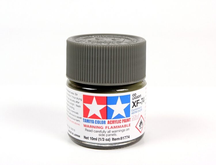 TAMIYA ACRYLIC MINI XF-74 OLIVE DRAB 10Ml BOTTLE MODELING HOBBY CRAFT PAINT COSPLAY