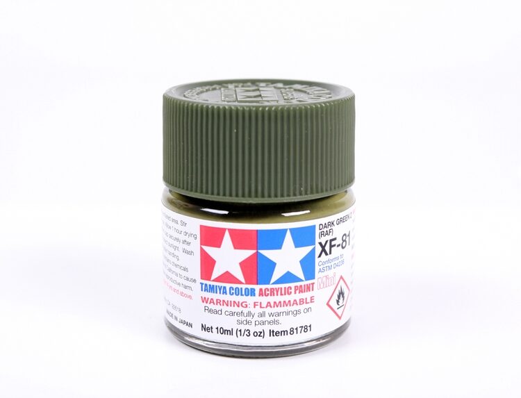 TAMIYA ACRYLIC MINI XF-81 DARK GREEN 10Ml BOTTLE MODELING HOBBY CRAFT PAINT COSPLAY