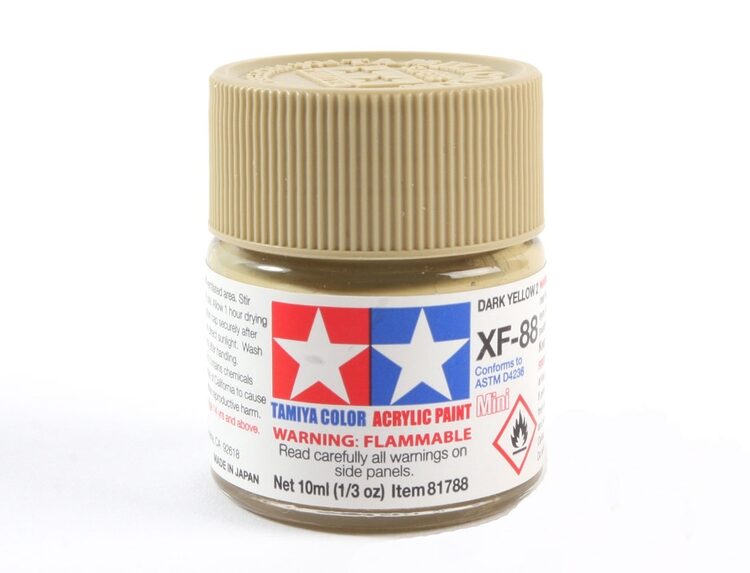 TAMIYA ACRYLIC MINI XF-88 DARK YELLOW 10Ml BOTTLE MODELING HOBBY CRAFT PAINT COSPLAY