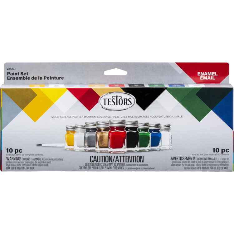 Testors 281231 Enamel All Purpose Craft Hobby 11 Piece Paint Kit
