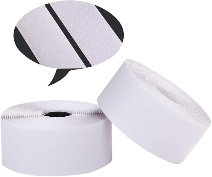 Self Adhesive Hook and Loop Tape Roll 2 Inch x 5 Yards White Strong Adhesive Interlocking Tape - Image 2
