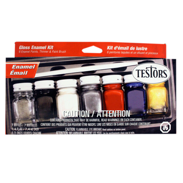 Testors 9115X Enamel All Purpose Craft Hobby 8 Piece Paint Kit